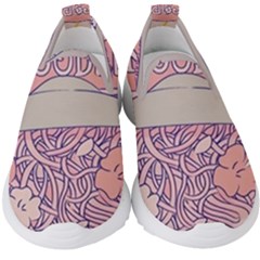 Ramen Kawaii Aesthetic Pink Kids  Slip On Sneakers by Cemarart