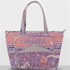 Ramen Kawaii Aesthetic Pink Back Pocket Shoulder Bag  by Cemarart