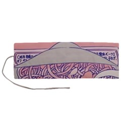 Ramen Kawaii Aesthetic Pink Roll Up Canvas Pencil Holder (m) by Cemarart