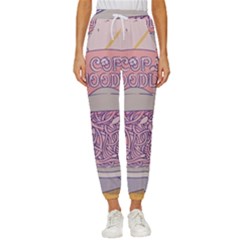 Ramen Kawaii Aesthetic Pink Women s Cropped Drawstring Pants by Cemarart