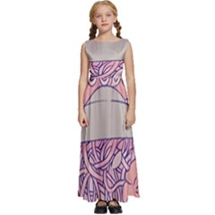 Ramen Kawaii Aesthetic Pink Kids  Satin Sleeveless Maxi Dress by Cemarart