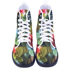 Flower Roses Men s High-top Canvas Sneakers by Cemarart