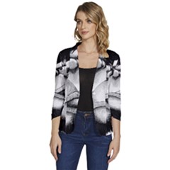 Png Huod Women s One-button 3/4 Sleeve Short Jacket