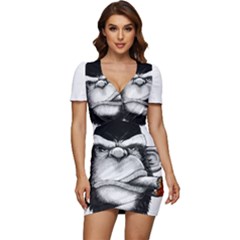 Png Houed Low Cut Cap Sleeve Mini Dress by saad11