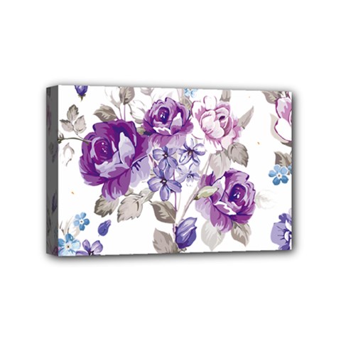 Flower-floral-design-paper-pattern-purple-watercolor-flowers-vector-material-90d2d381fc90ea7e9bf8355 Mini Canvas 6  X 4  (stretched) by saad11