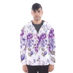 Flower-floral-design-paper-pattern-purple-watercolor-flowers-vector-material-90d2d381fc90ea7e9bf8355 Men s Hooded Windbreaker by saad11