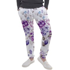 Flower-floral-design-paper-pattern-purple-watercolor-flowers-vector-material-90d2d381fc90ea7e9bf8355 Men s Jogger Sweatpants by saad11