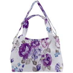 Flower-floral-design-paper-pattern-purple-watercolor-flowers-vector-material-90d2d381fc90ea7e9bf8355 Double Compartment Shoulder Bag