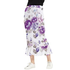 Flower-floral-design-paper-pattern-purple-watercolor-flowers-vector-material-90d2d381fc90ea7e9bf8355 Maxi Fishtail Chiffon Skirt by saad11