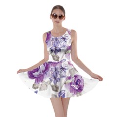 Flower-floral-design-paper-pattern-purple-watercolor-flowers-vector-material-90d2d381fc90ea7e9bf8355 Skater Dress by saad11