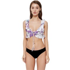 Flower-floral-design-paper-pattern-purple-watercolor-flowers-vector-material-90d2d381fc90ea7e9bf8355 Low Cut Ruffle Edge Bikini Top by saad11