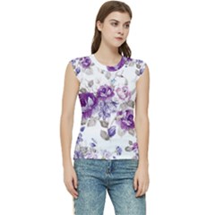 Flower-floral-design-paper-pattern-purple-watercolor-flowers-vector-material-90d2d381fc90ea7e9bf8355 Women s Raglan Cap Sleeve T-shirt by saad11