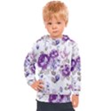 Flower-floral-design-paper-pattern-purple-watercolor-flowers-vector-material-90d2d381fc90ea7e9bf8355 Kids  Hooded Pullover View1