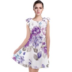 Flower-floral-design-paper-pattern-purple-watercolor-flowers-vector-material-90d2d381fc90ea7e9bf8355 Tie Up Tunic Dress by saad11