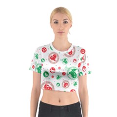 Christmas-texture-mapping-pattern-christmas-pattern-1bb24435f024a2a0b338c323e4cb4c29 Cotton Crop Top by saad11