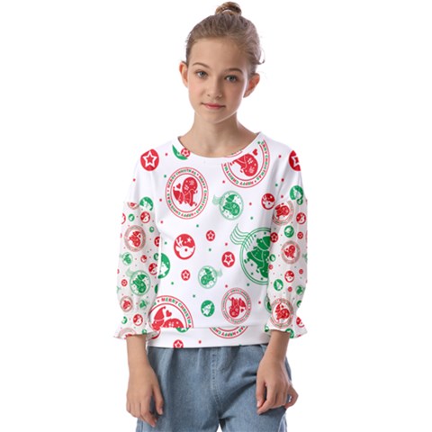 Christmas-texture-mapping-pattern-christmas-pattern-1bb24435f024a2a0b338c323e4cb4c29 Kids  Cuff Sleeve Top by saad11