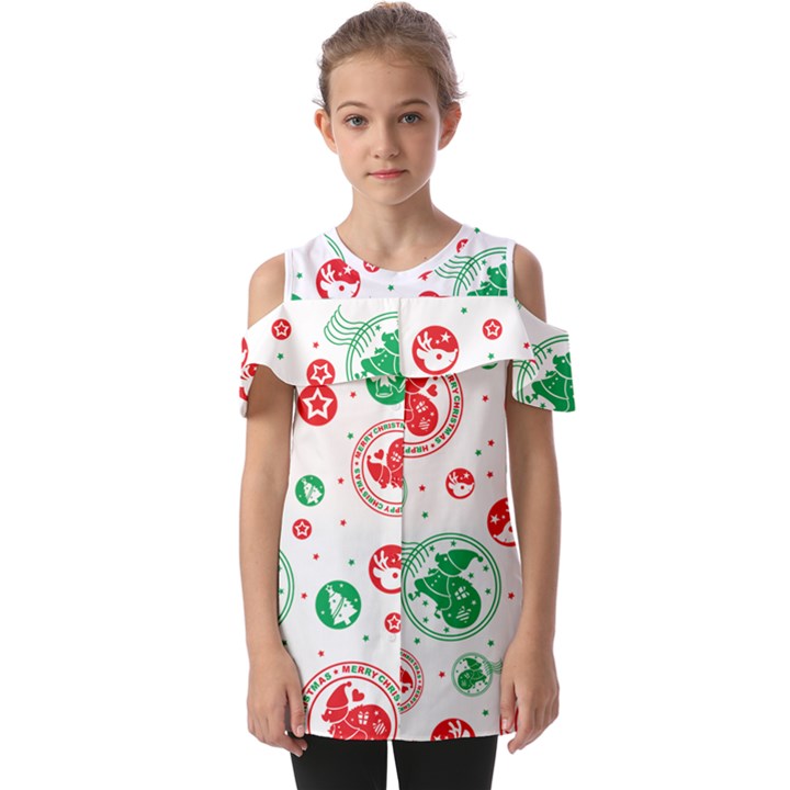 Christmas-texture-mapping-pattern-christmas-pattern-1bb24435f024a2a0b338c323e4cb4c29 Fold Over Open Sleeve Top