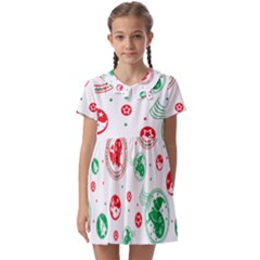 Christmas-texture-mapping-pattern-christmas-pattern-1bb24435f024a2a0b338c323e4cb4c29 Kids  Asymmetric Collar Dress by saad11