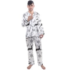 Gray-christmas-element-background-f4f0c9d44b5bbf0cb59e1f7f8d159344 Men s Long Sleeve Satin Pajamas Set