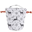 Gray-christmas-element-background-f4f0c9d44b5bbf0cb59e1f7f8d159344 Drawstring Bucket Bag View1