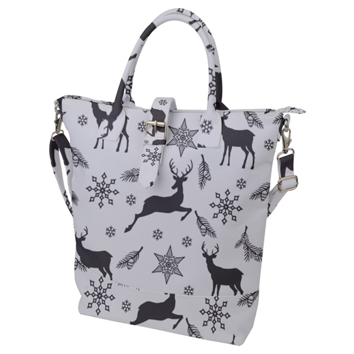 Gray-christmas-element-background-f4f0c9d44b5bbf0cb59e1f7f8d159344 Buckle Top Tote Bag