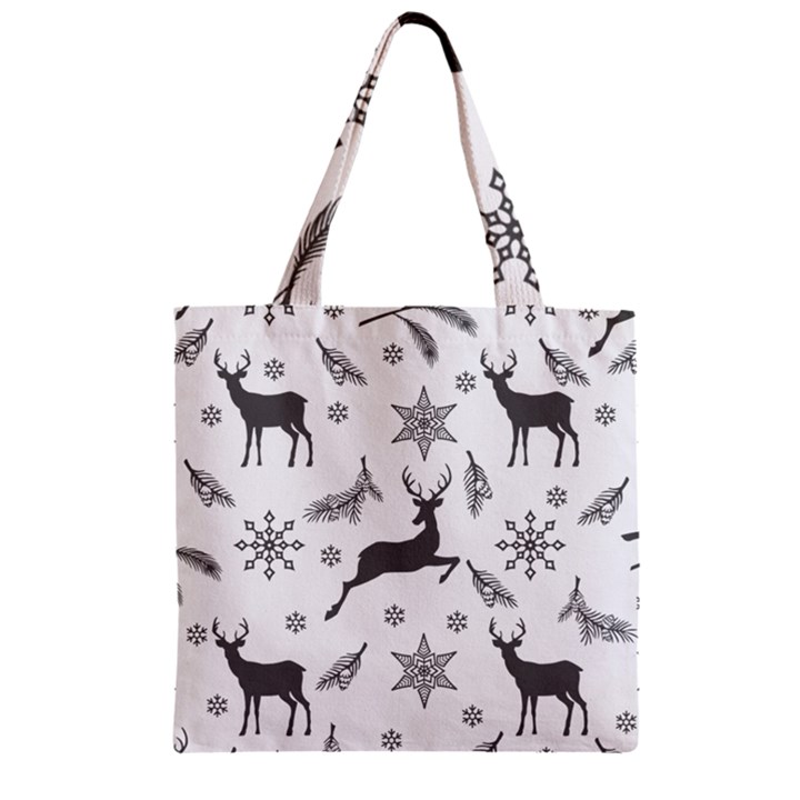 Gray-christmas-element-background-f4f0c9d44b5bbf0cb59e1f7f8d159344 Zipper Grocery Tote Bag