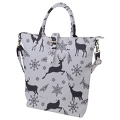 Gray-christmas-element-background-f4f0c9d44b5bbf0cb59e1f7f8d159344 Buckle Top Tote Bag by saad11