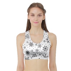 Snowflake-icon-vector-christmas-seamless-background-531ed32d02319f9f1bce1dc6587194eb Sports Bra With Border by saad11