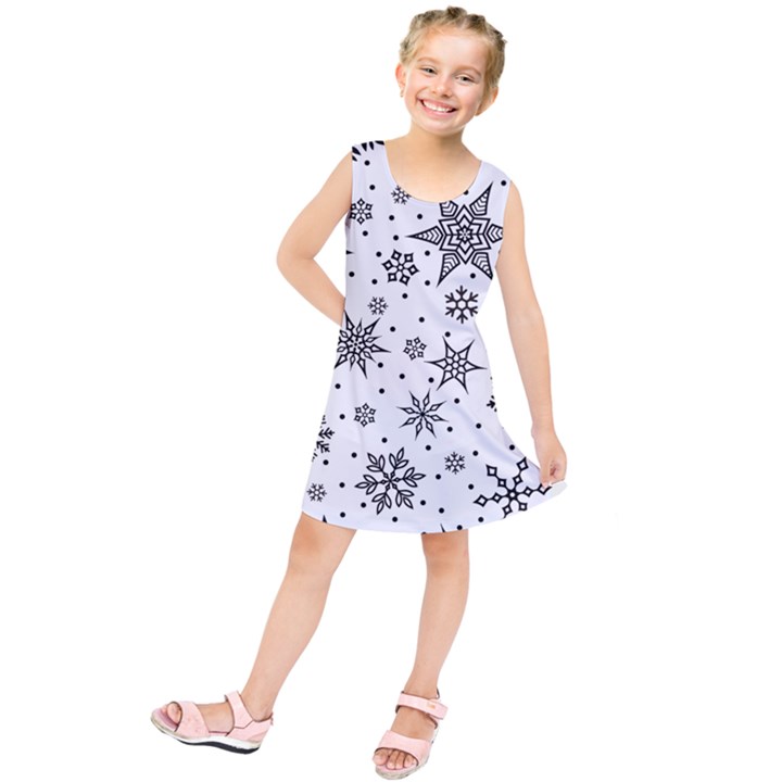 Snowflake-icon-vector-christmas-seamless-background-531ed32d02319f9f1bce1dc6587194eb Kids  Tunic Dress