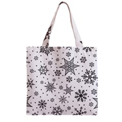 Snowflake-icon-vector-christmas-seamless-background-531ed32d02319f9f1bce1dc6587194eb Zipper Grocery Tote Bag by saad11