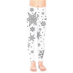 Snowflake-icon-vector-christmas-seamless-background-531ed32d02319f9f1bce1dc6587194eb Kids  Classic Winter Leggings