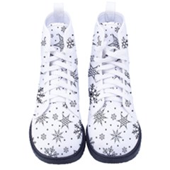 Snowflake-icon-vector-christmas-seamless-background-531ed32d02319f9f1bce1dc6587194eb Men s High-top Canvas Sneakers