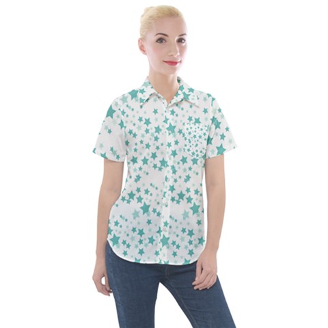 Cartoon-stars-pictures-basemap-ae0c014bb4b03de3e34b4954f53b07a1 Women s Short Sleeve Pocket Shirt by saad11