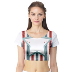 Star-decorative-embellishment-6aa070a89baeccaaaca156bbe13c325f Short Sleeve Crop Top