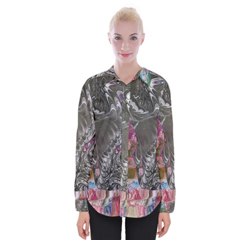 Wing On Abstract Delta Womens Long Sleeve Shirt by kaleidomarblingart