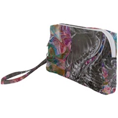 Wing On Abstract Delta Wristlet Pouch Bag (small) by kaleidomarblingart