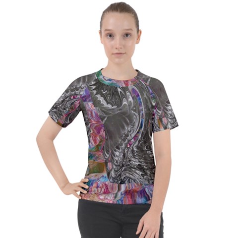 Wing On Abstract Delta Women s Sport Raglan T-shirt by kaleidomarblingart