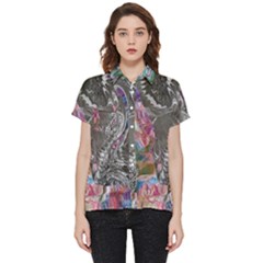 Wing On Abstract Delta Short Sleeve Pocket Shirt by kaleidomarblingart