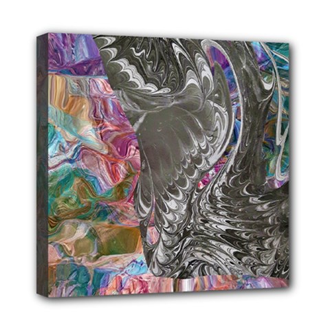 Wing On Abstract Delta Mini Canvas 8  X 8  (stretched) by kaleidomarblingart