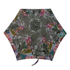 Wing On Abstract Delta Mini Folding Umbrellas by kaleidomarblingart