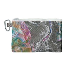 Wing On Abstract Delta Canvas Cosmetic Bag (medium) by kaleidomarblingart