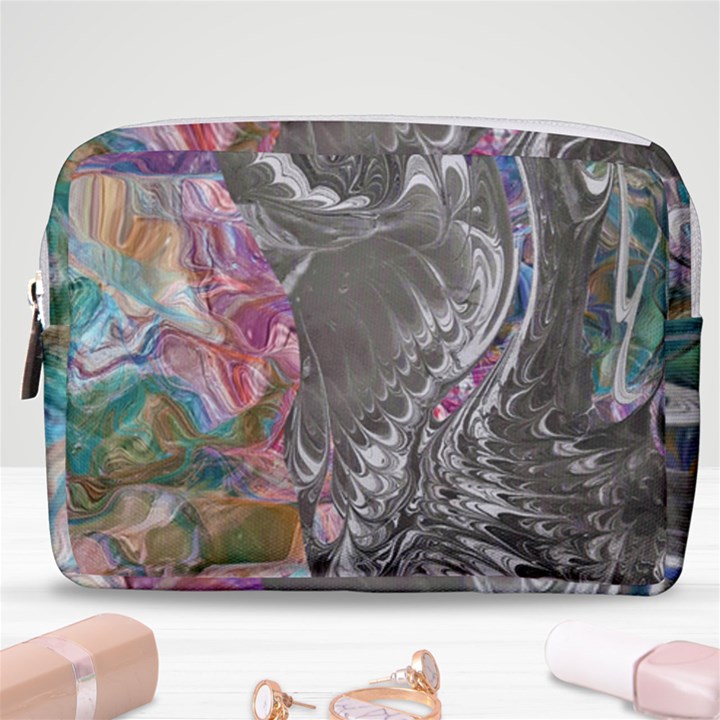 Wing on abstract delta Make Up Pouch (Medium)