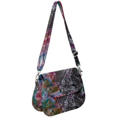 Wing On Abstract Delta Saddle Handbag by kaleidomarblingart