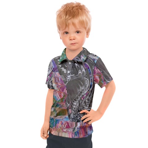 Wing On Abstract Delta Kids  Polo T-shirt by kaleidomarblingart