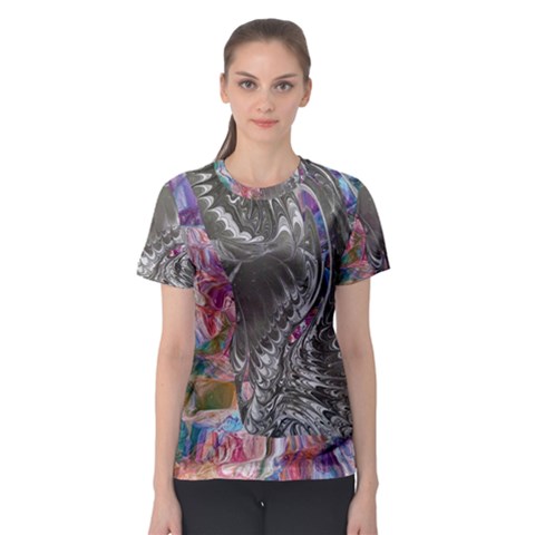 Wing On Abstract Delta Women s Sport Mesh T-shirt by kaleidomarblingart