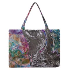 Wing On Abstract Delta Zipper Medium Tote Bag by kaleidomarblingart