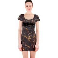 Cube Forma Glow 3d Volume Short Sleeve Bodycon Dress by Bedest