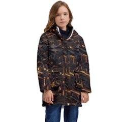 Cube Forma Glow 3d Volume Kids  Hooded Longline Puffer Jacket by Bedest