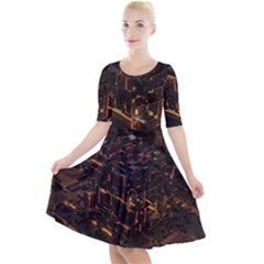 Cube Forma Glow 3d Volume Quarter Sleeve A-line Dress by Bedest