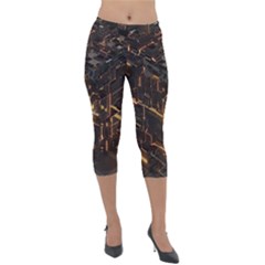 Cube Forma Glow 3d Volume Lightweight Velour Capri Leggings  by Bedest